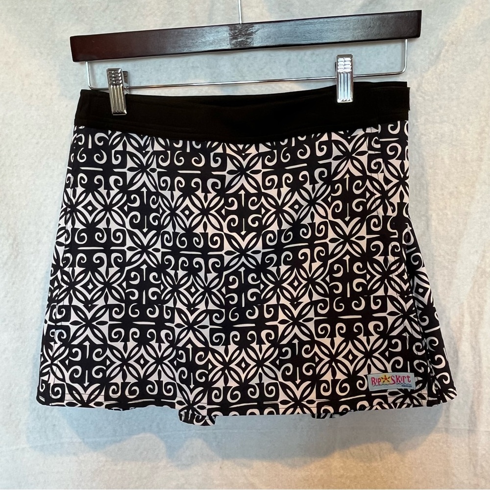 Ripskirt Hawaii wrap skirt extra small black white, length one, beach XS